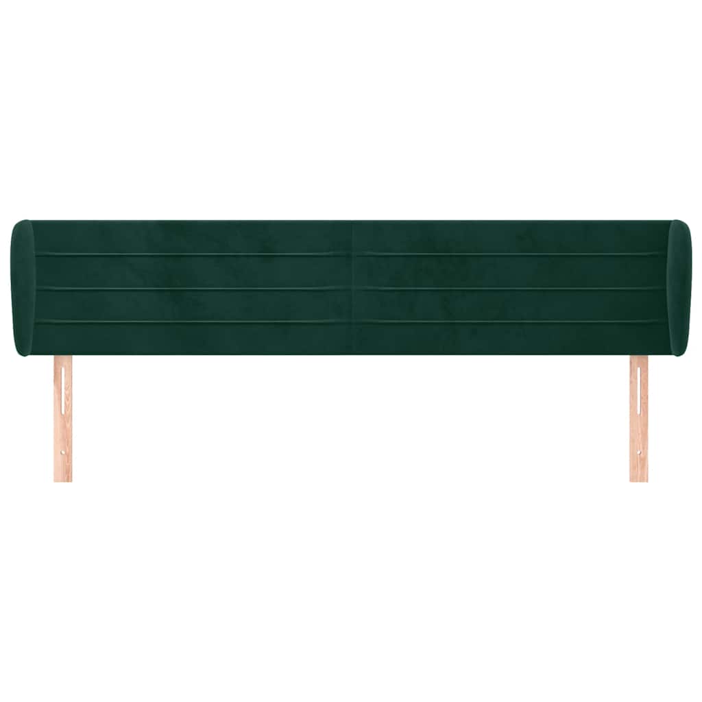 Kopfteil mit Ohren Dunkelgrün 203x23x78/88 cm Samt