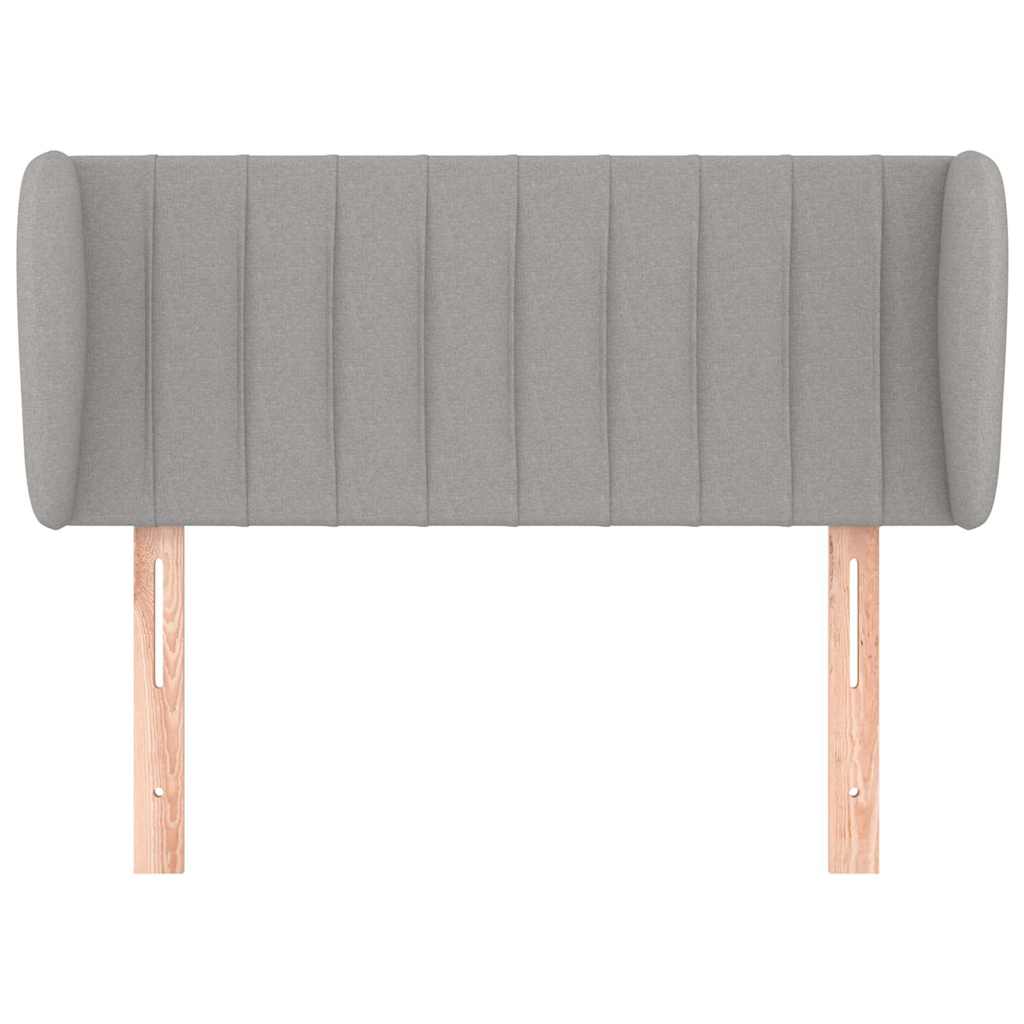 Kopfteil mit Ohren Hellgrau 93x23x78/88 cm Stoff