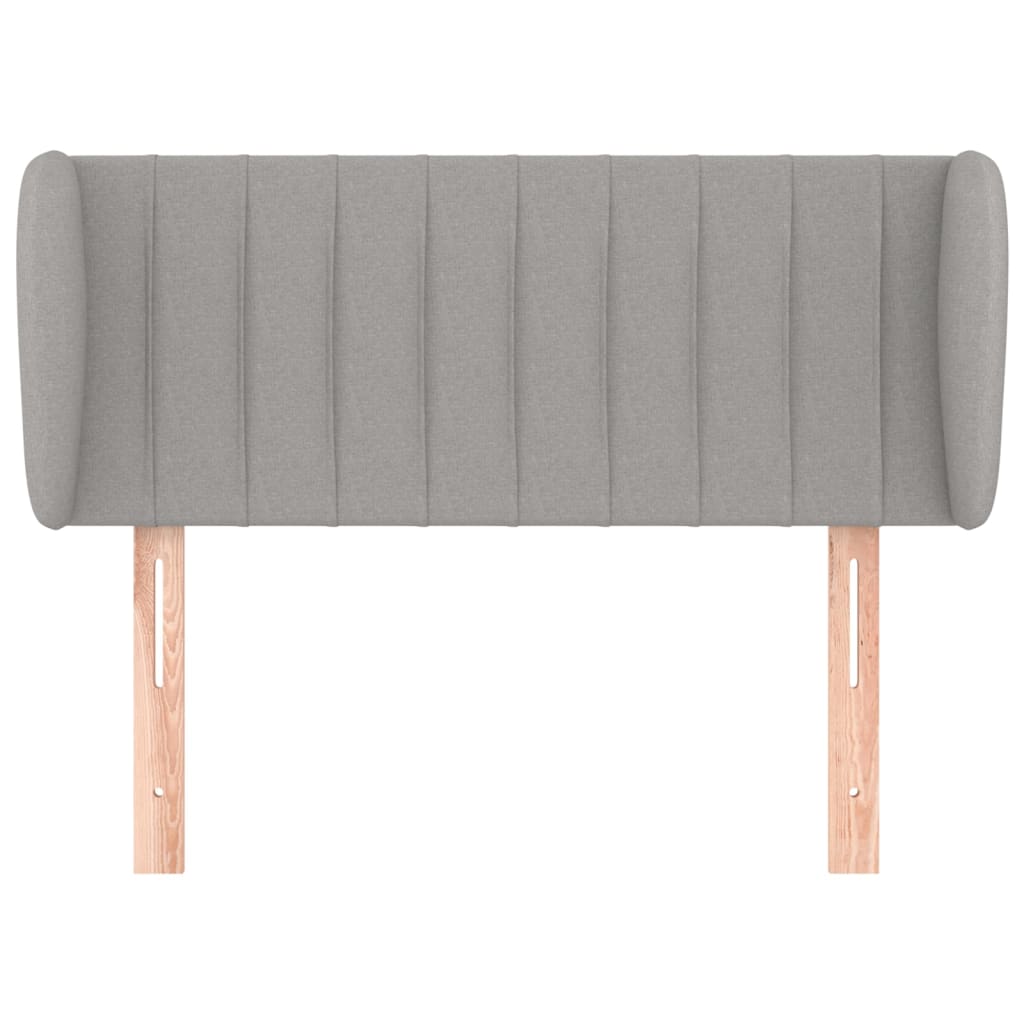 Kopfteil mit Ohren Hellgrau 103x23x78/88 cm Stoff