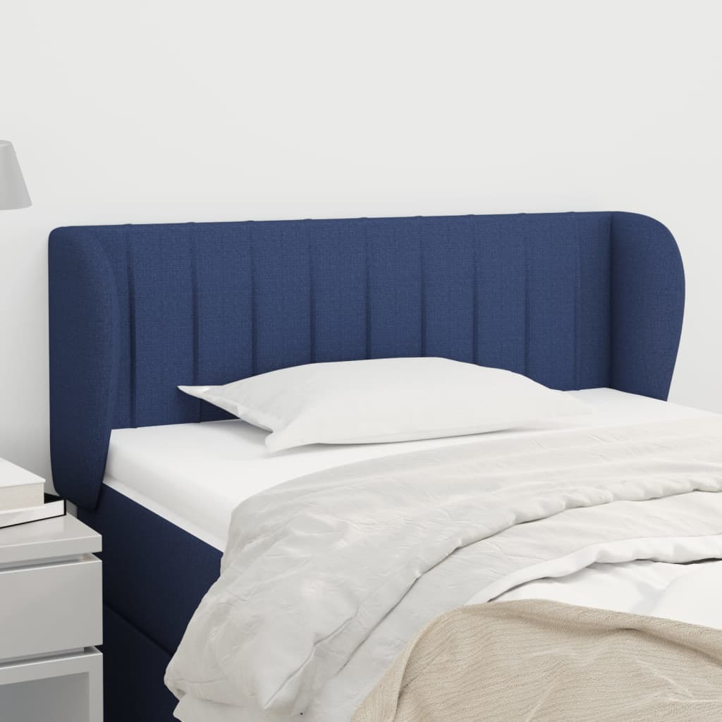 Kopfteil mit Ohren Blau 103x23x78/88 cm Stoff