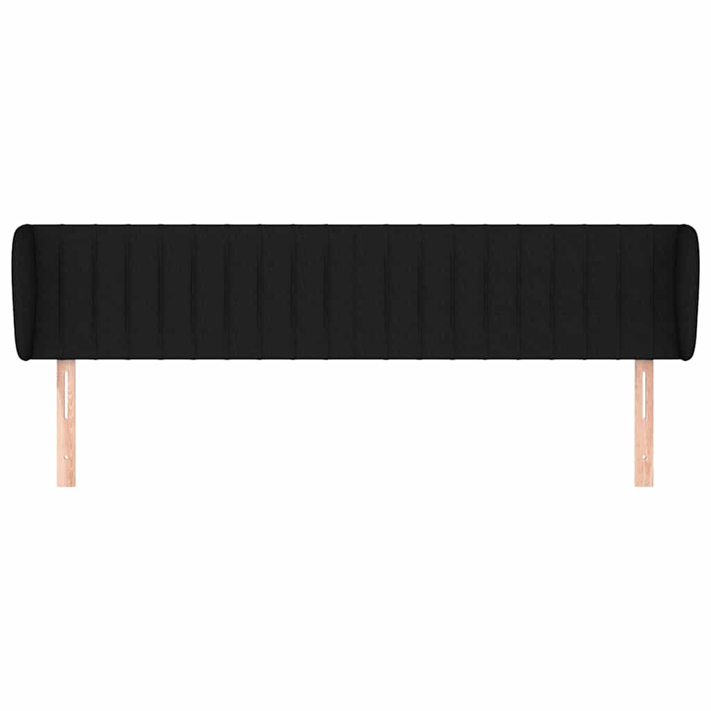 Kopfteil mit Ohren Schwarz 163x23x78/88 cm Stoff