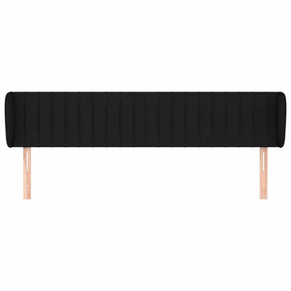 Kopfteil mit Ohren Schwarz 163x23x78/88 cm Stoff
