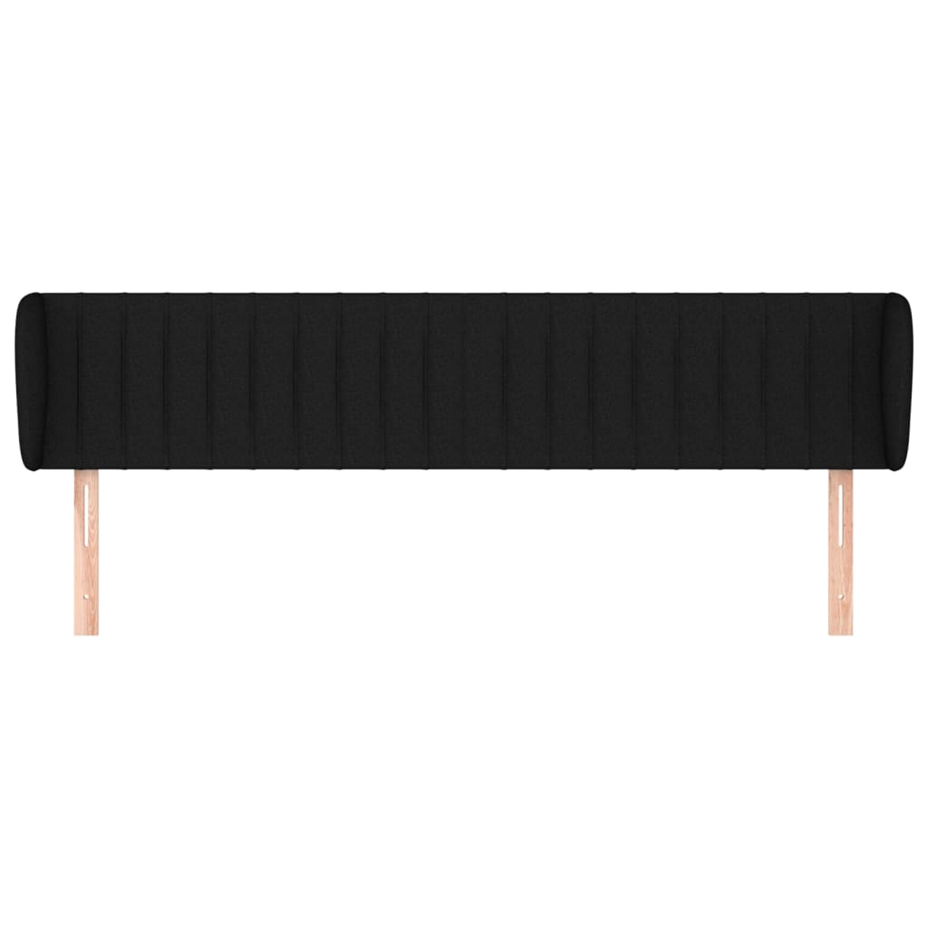 Kopfteil mit Ohren Schwarz 203x23x78/88 cm Stoff