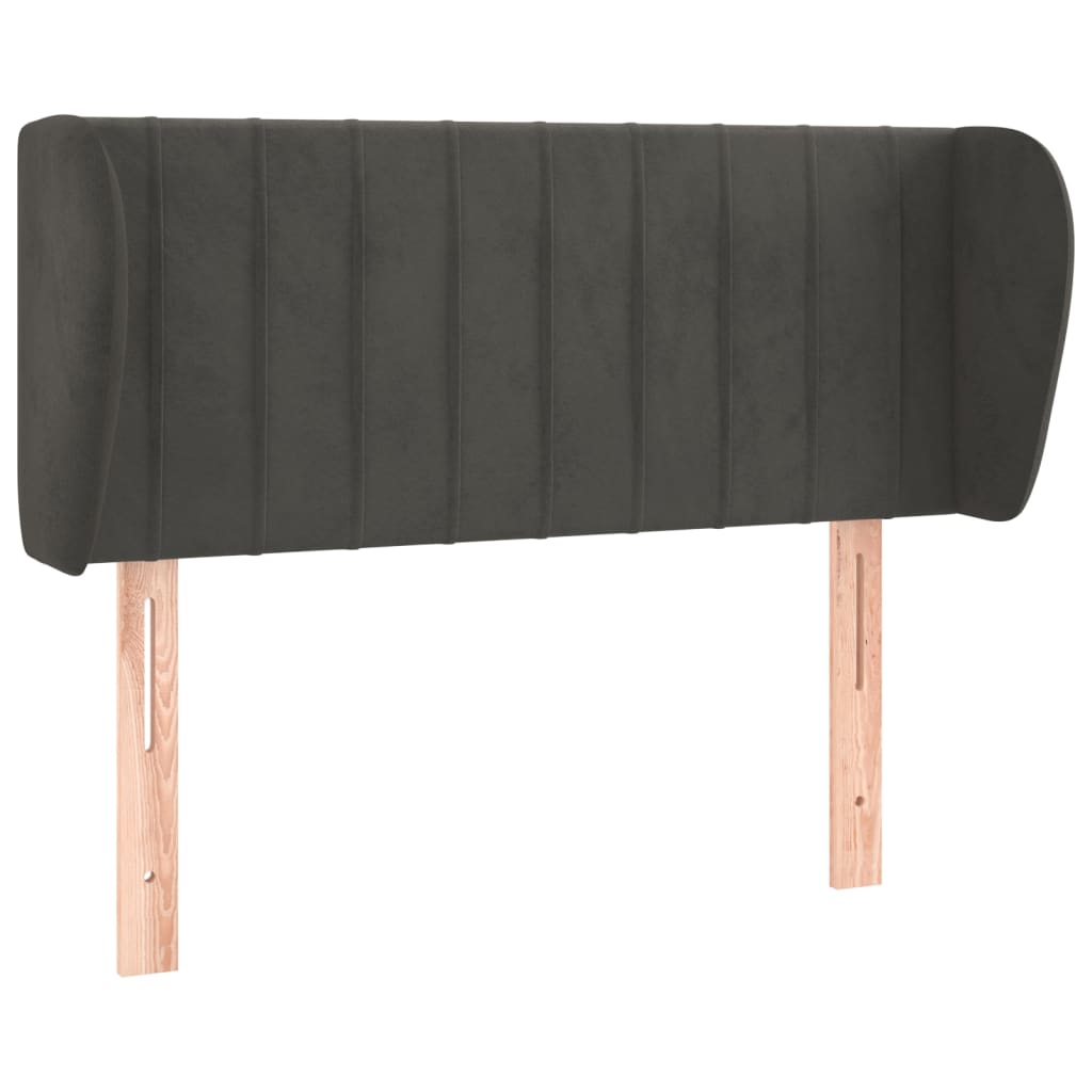 Kopfteil mit Ohren Dunkelgrau 83x23x78/88 cm Samt