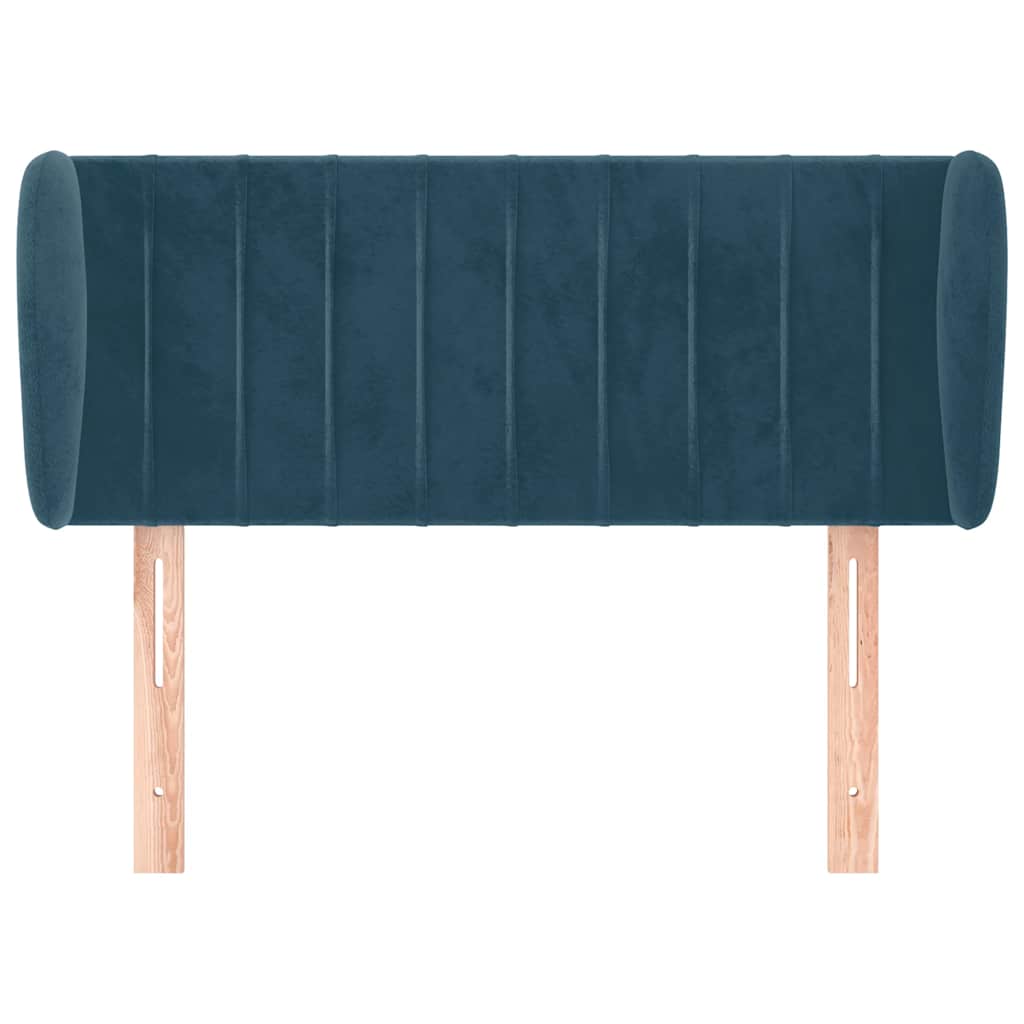 Kopfteil mit Ohren Dunkelblau 93x23x78/88 cm Samt