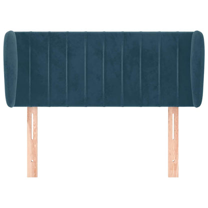 Kopfteil mit Ohren Dunkelblau 93x23x78/88 cm Samt