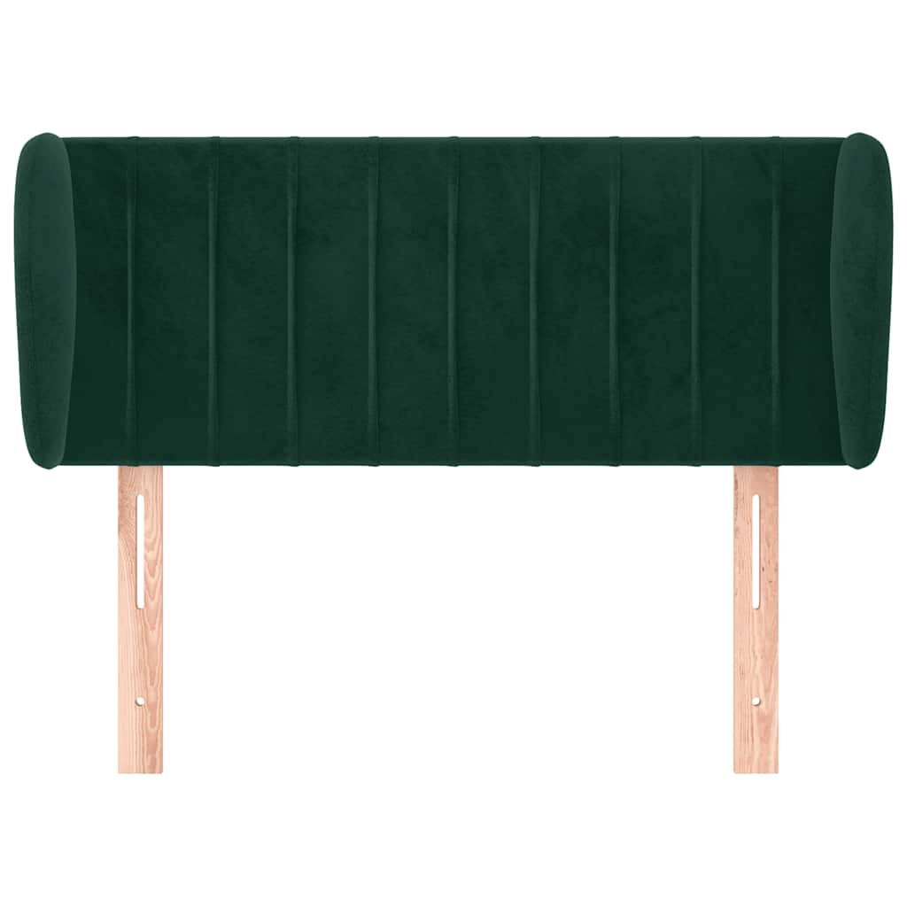 Kopfteil mit Ohren Dunkelgrün 103x23x78/88 cm Samt