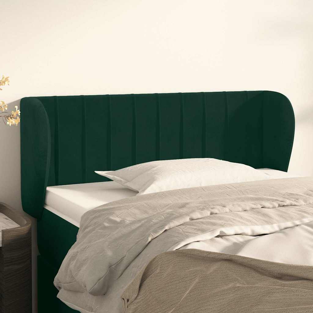Kopfteil mit Ohren Dunkelgrün 103x23x78/88 cm Samt