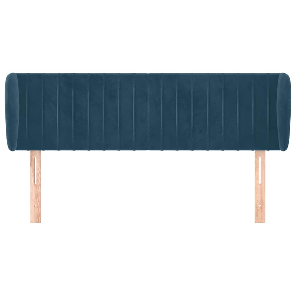 Kopfteil mit Ohren Dunkelblau 147x23x78/88 cm Samt