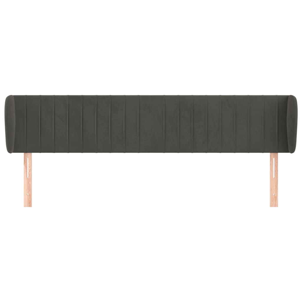 Kopfteil mit Ohren Dunkelgrau 163x23x78/88 cm Samt