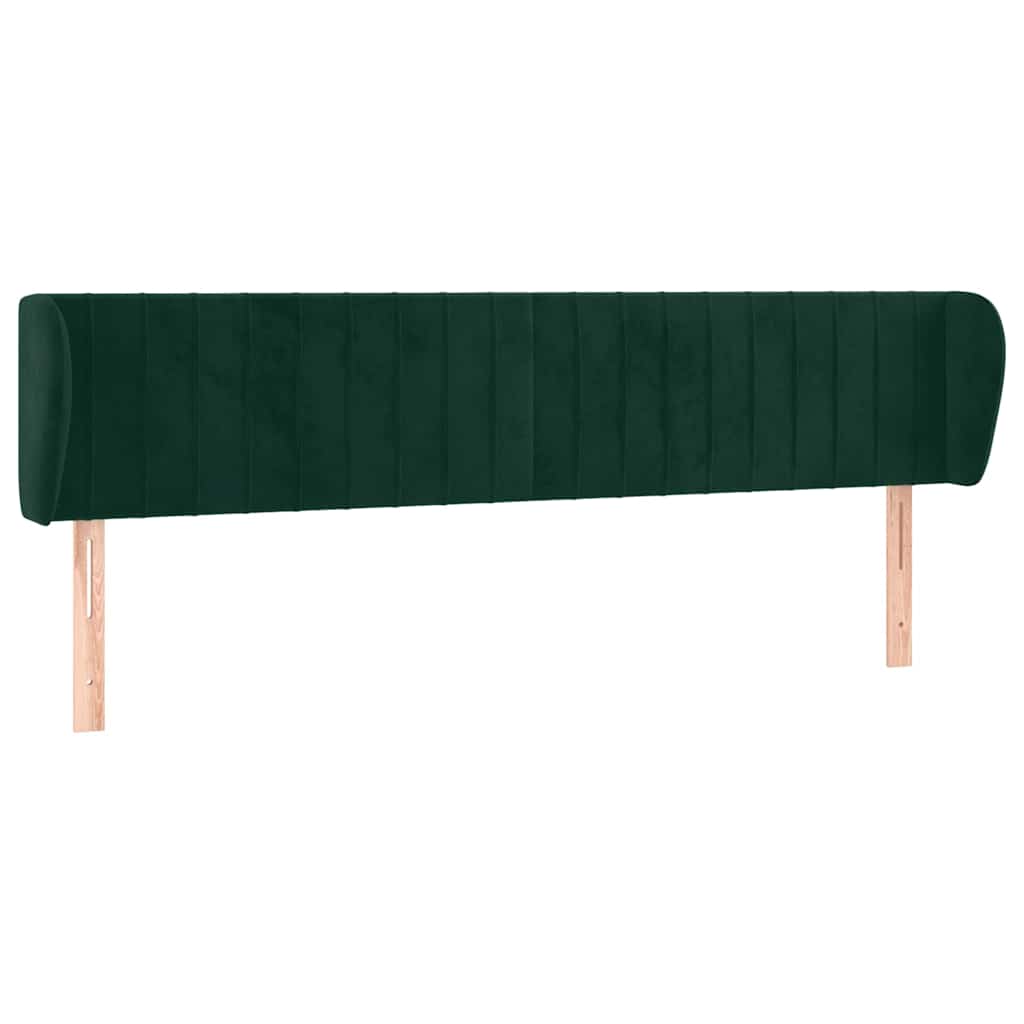 Kopfteil mit Ohren Dunkelgrün 163x23x78/88 cm Samt