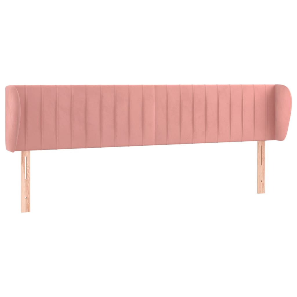 Kopfteil mit Ohren Rosa 163x23x78/88 cm Samt