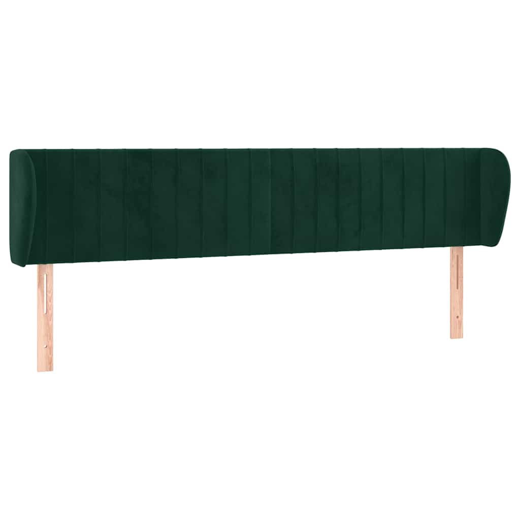 Kopfteil mit Ohren Dunkelgrün 183x23x78/88 cm Samt