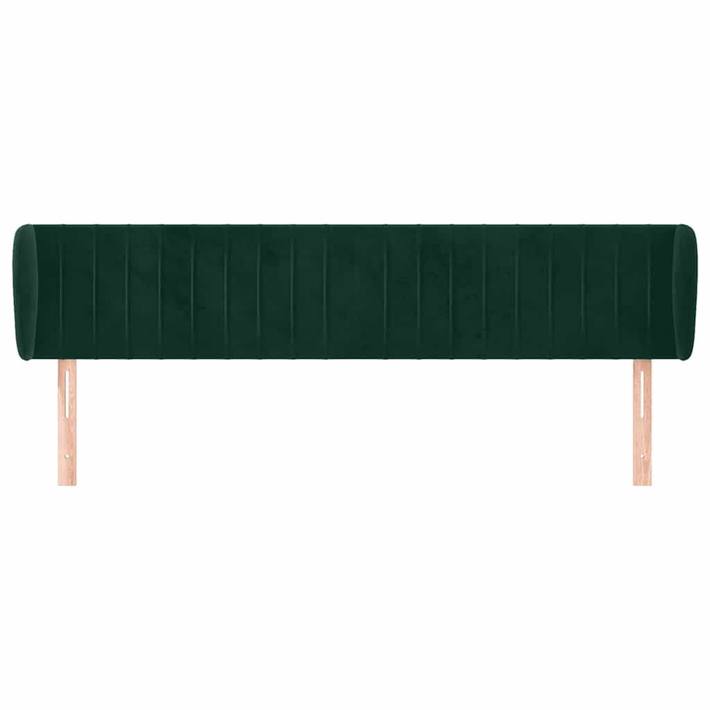 Kopfteil mit Ohren Dunkelgrün 183x23x78/88 cm Samt