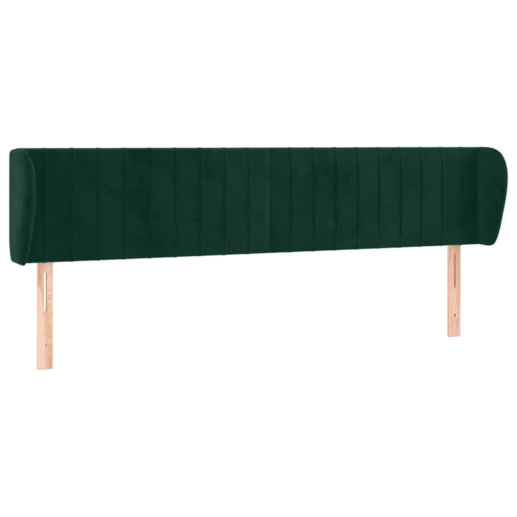 Kopfteil mit Ohren Dunkelgrün 203x23x78/88 cm Samt