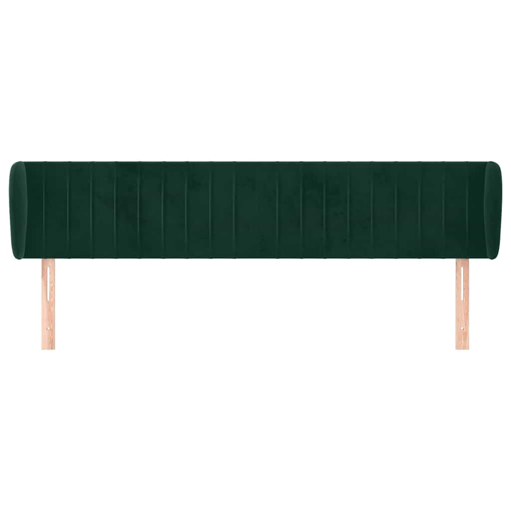 Kopfteil mit Ohren Dunkelgrün 203x23x78/88 cm Samt