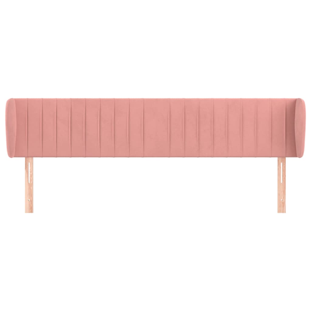 Kopfteil mit Ohren Rosa 203x23x78/88 cm Samt