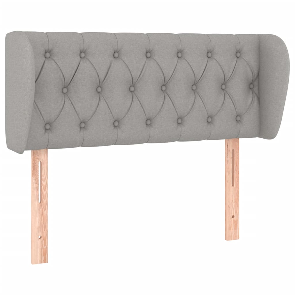 Kopfteil mit Ohren Hellgrau 93x23x78/88 cm Stoff