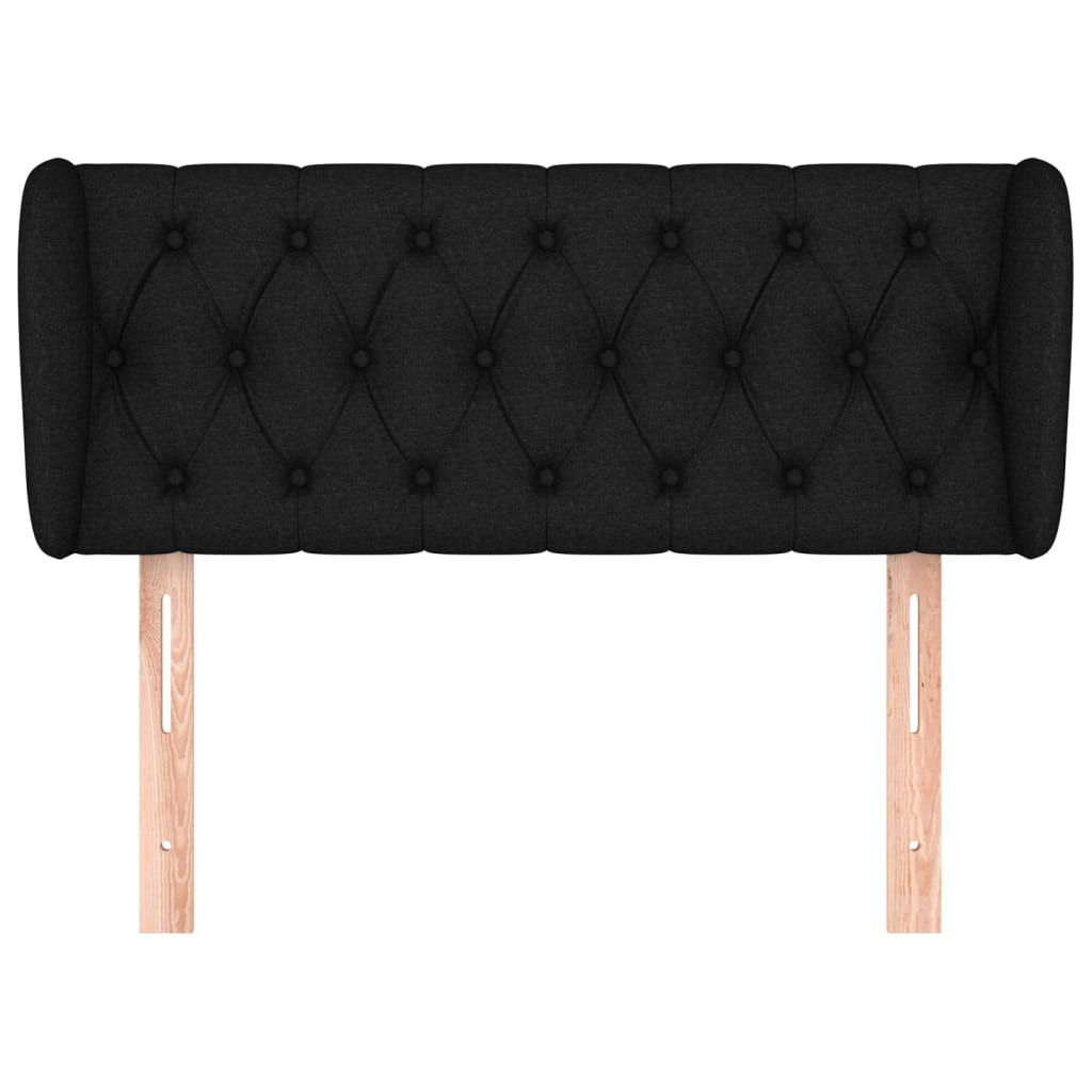 Kopfteil mit Ohren Schwarz 93x23x78/88 cm Stoff