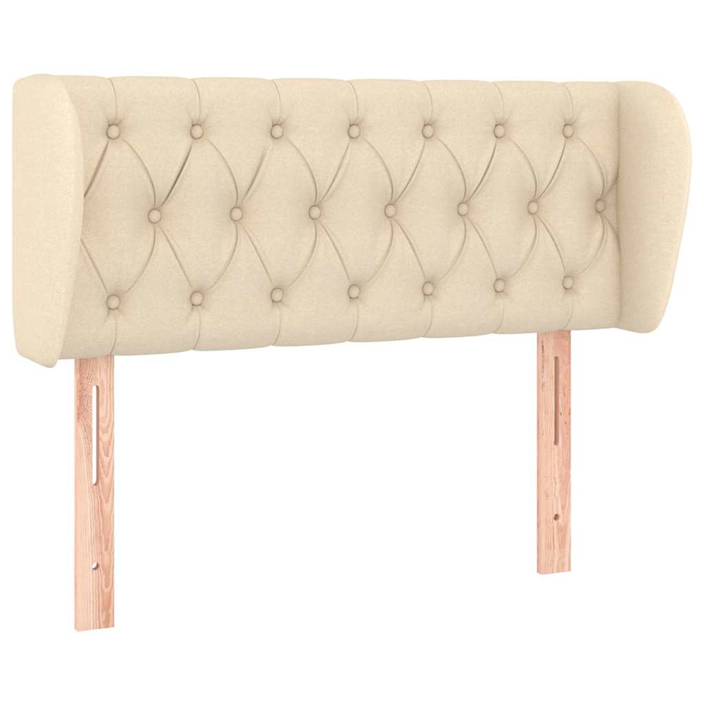 Kopfteil mit Ohren Creme 103x23x78/88 cm Stoff