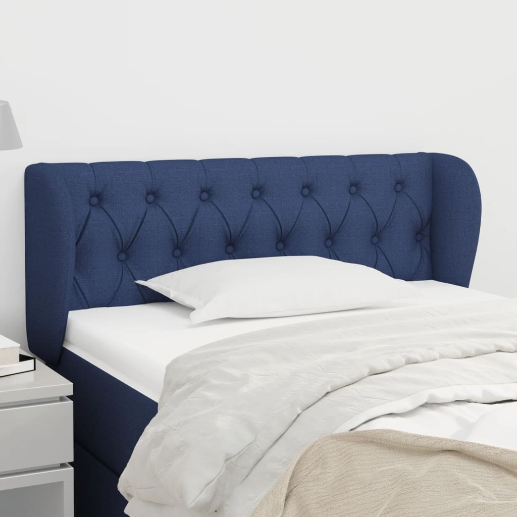 Kopfteil mit Ohren Blau 103x23x78/88 cm Stoff