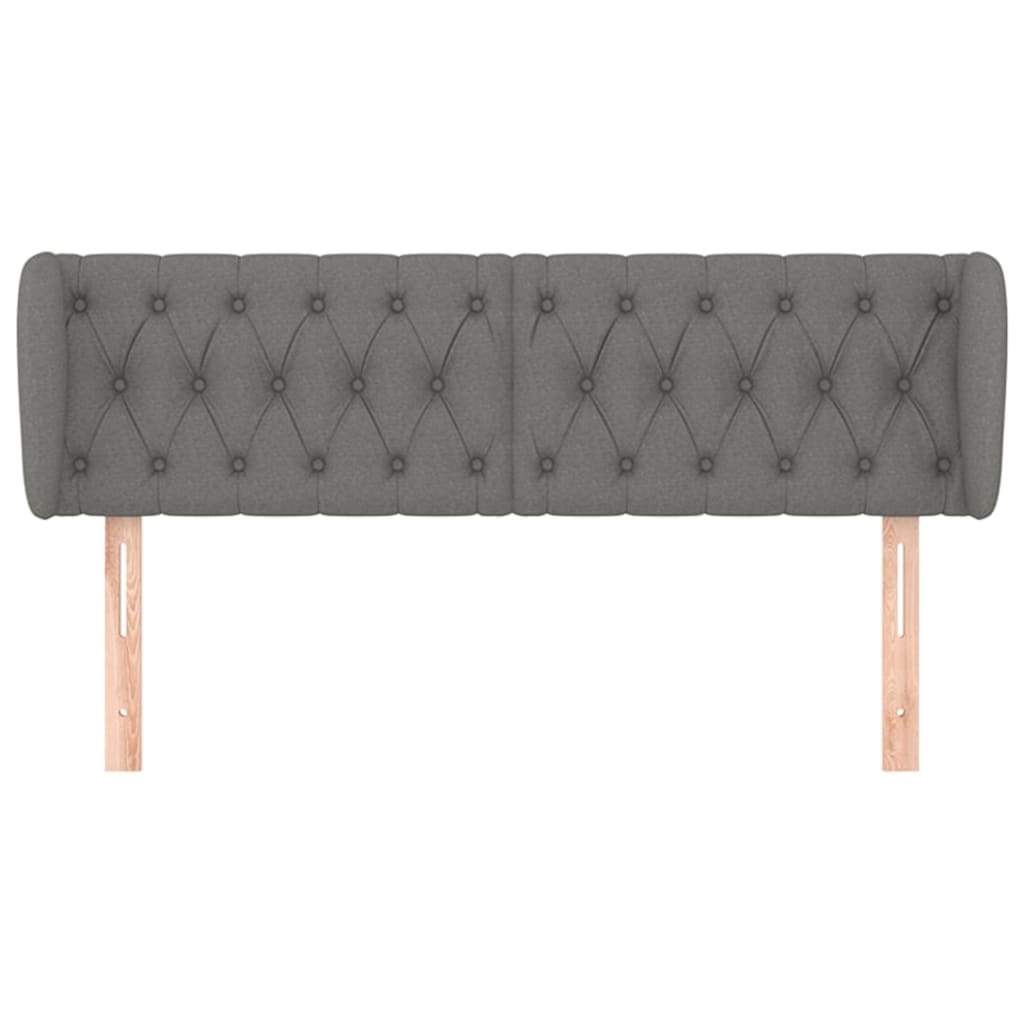 Kopfteil mit Ohren Dunkelgrau 147x23x78/88 cm Stoff