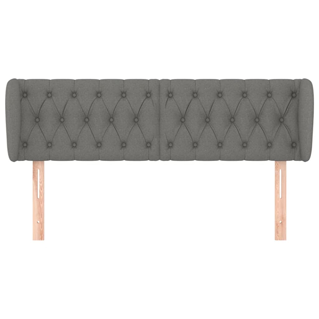 Kopfteil mit Ohren Dunkelgrau 163x23x78/88 cm Stoff