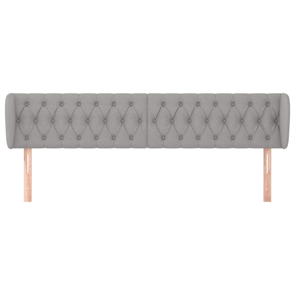 Kopfteil mit Ohren Hellgrau 183x23x78/88 cm Stoff