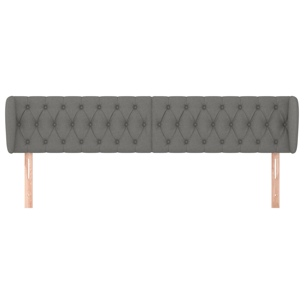 Kopfteil mit Ohren Dunkelgrau 183x23x78/88 cm Stoff