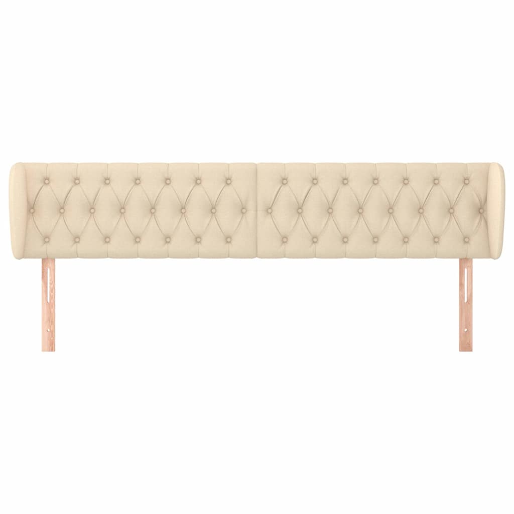 Kopfteil mit Ohren Creme 203x23x78/88 cm Stoff