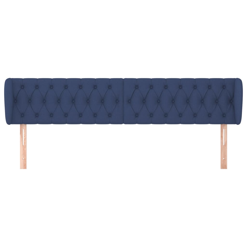 Kopfteil mit Ohren Blau 203x23x78/88 cm Stoff