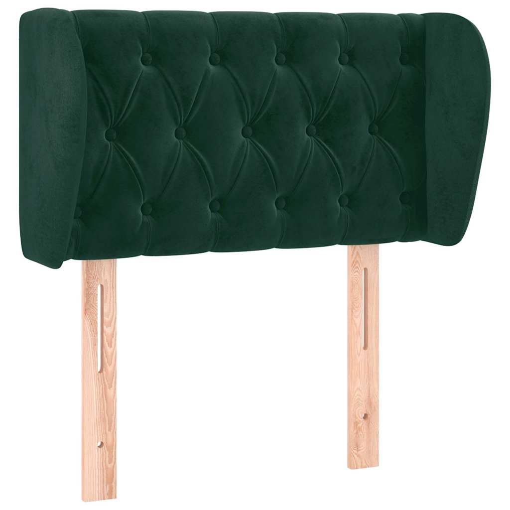 Kopfteil mit Ohren Dunkelgrün 83x23x78/88 cm Samt