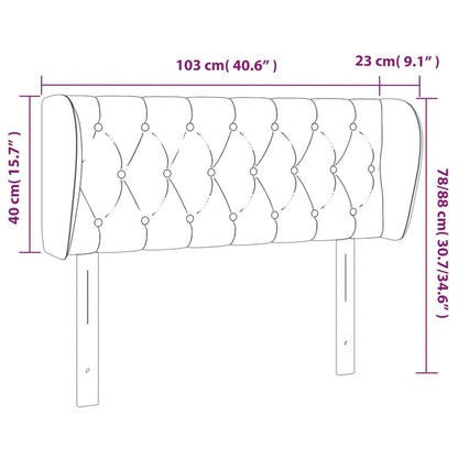 Kopfteil mit Ohren Dunkelgrau 103x23x78/88 cm Samt