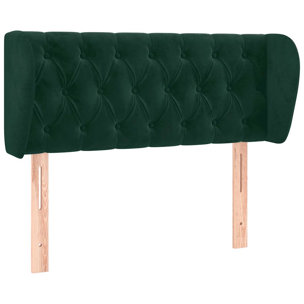 Kopfteil mit Ohren Dunkelgrün 103x23x78/88 cm Samt
