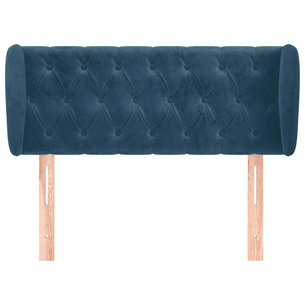 Kopfteil mit Ohren Dunkelblau 103x23x78/88 cm Samt