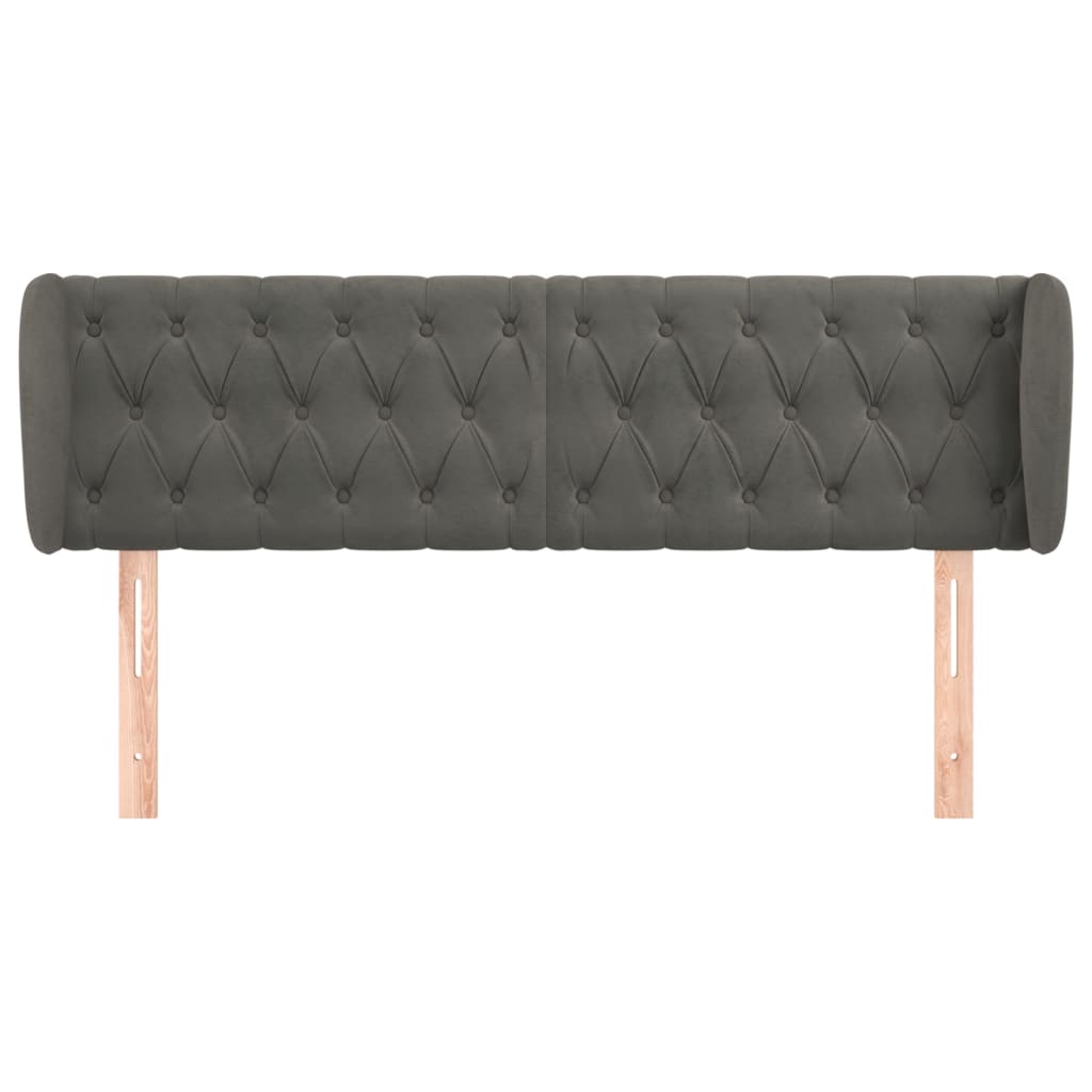 Kopfteil mit Ohren Dunkelgrau 147x23x78/88 cm Samt