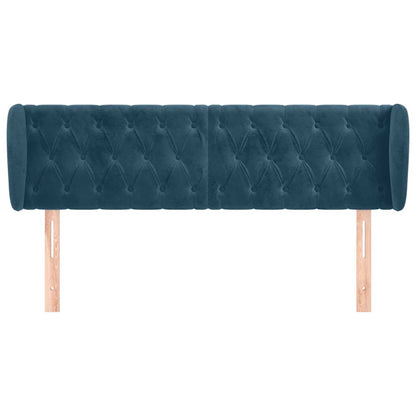 Kopfteil mit Ohren Dunkelblau 147x23x78/88 cm Samt