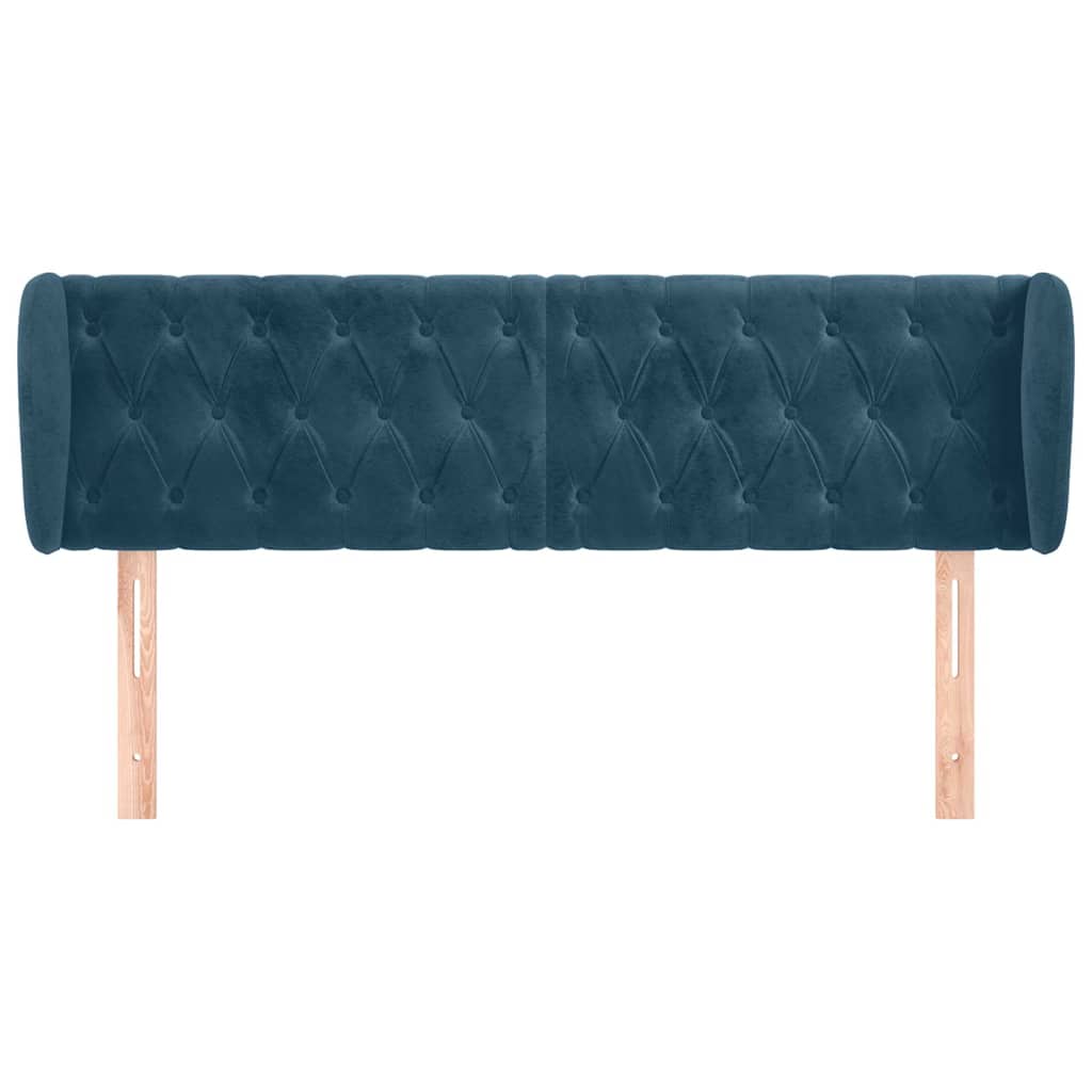Kopfteil mit Ohren Dunkelblau 147x23x78/88 cm Samt