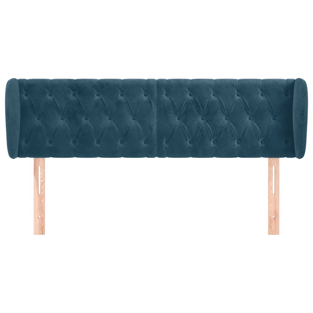 Kopfteil mit Ohren Dunkelblau 163x23x78/88 cm Samt
