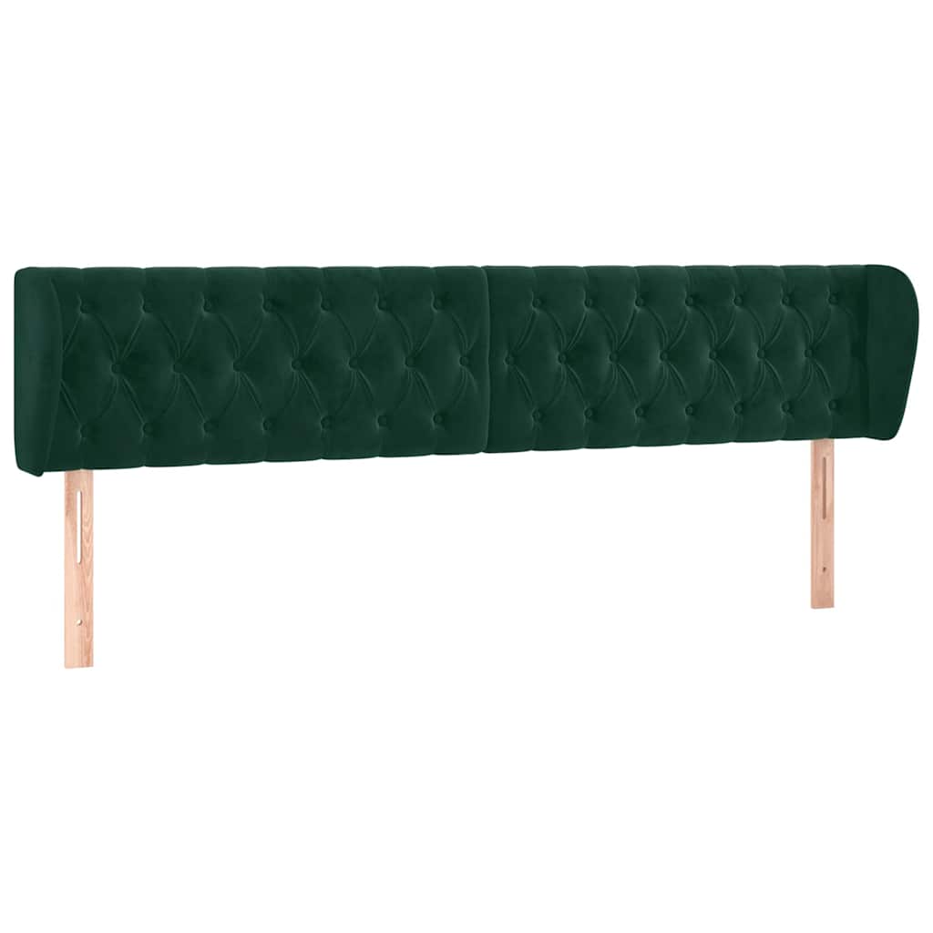 Kopfteil mit Ohren Dunkelgrün 183x23x78/88 cm Samt