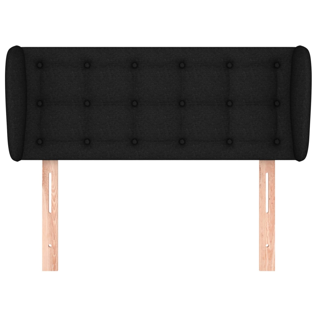 Kopfteil mit Ohren Schwarz 83x23x78/88 cm Stoff