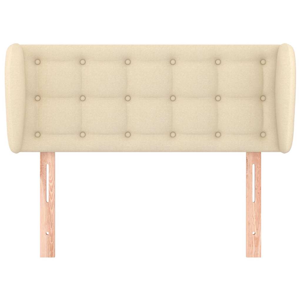 Kopfteil mit Ohren Creme 83x23x78/88 cm Stoff