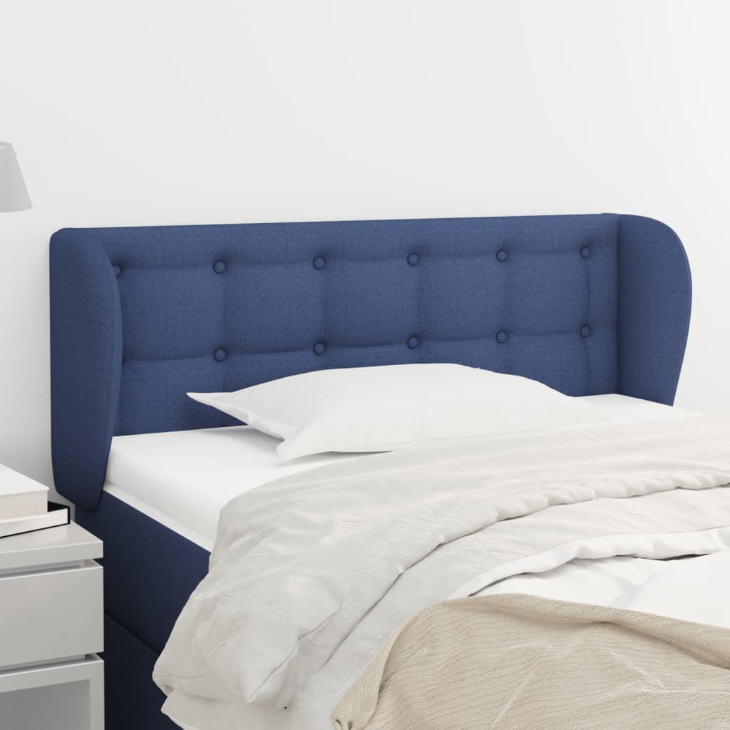 Kopfteil mit Ohren Blau 93x23x78/88 cm Stoff