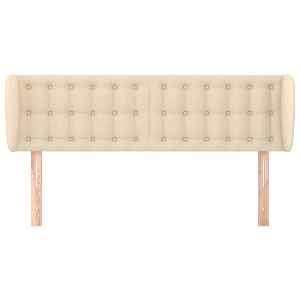 Kopfteil mit Ohren Creme 147x23x78/88 cm Stoff