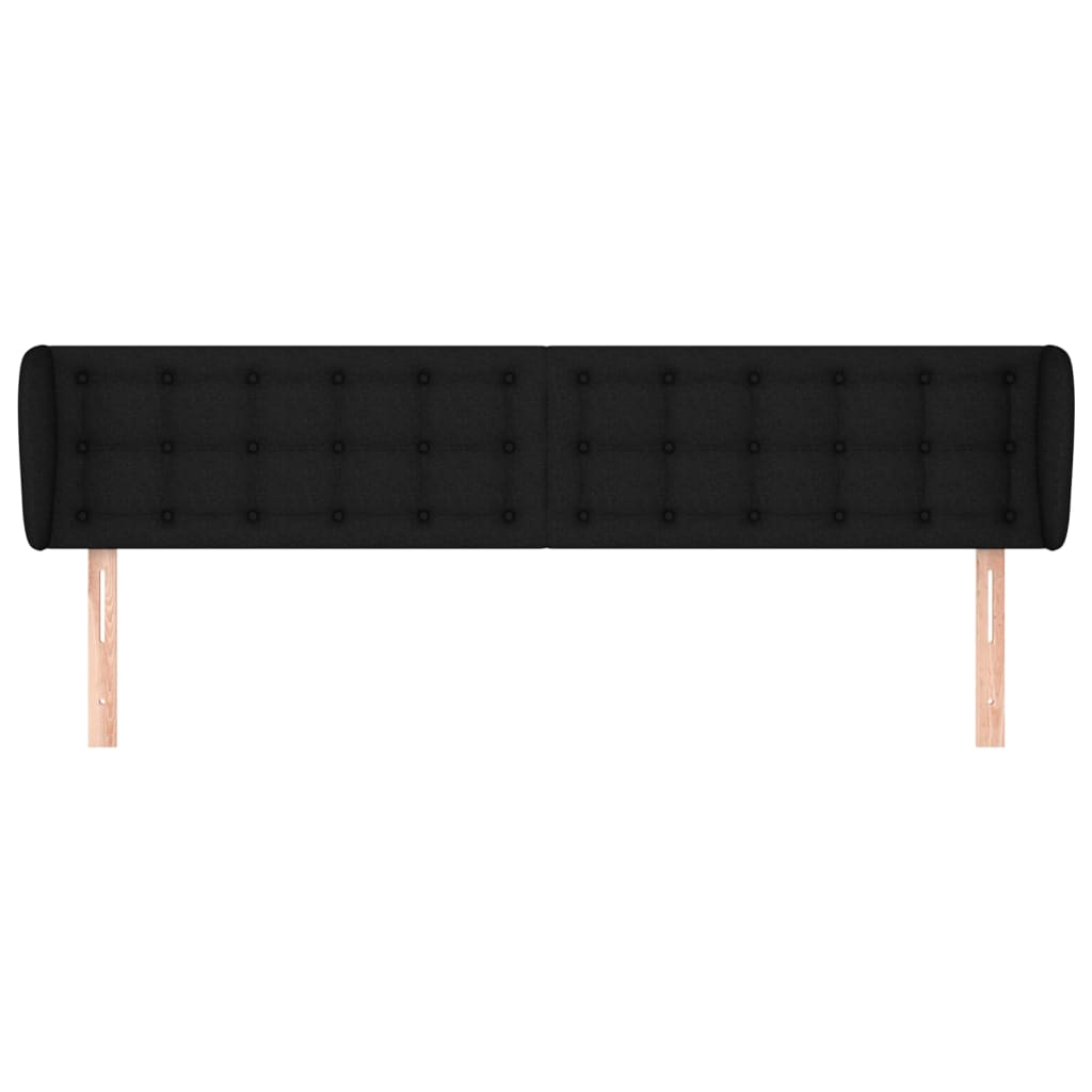 Kopfteil mit Ohren Schwarz 163x23x78/88 cm Stoff