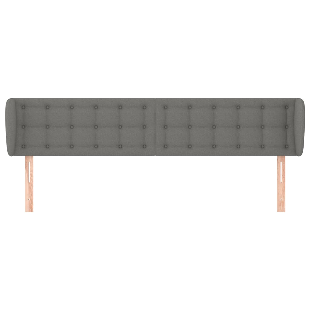 Kopfteil mit Ohren Dunkelgrau 183x23x78/88 cm Stoff