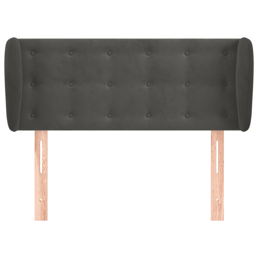 Kopfteil mit Ohren Dunkelgrau 93x23x78/88 cm Samt