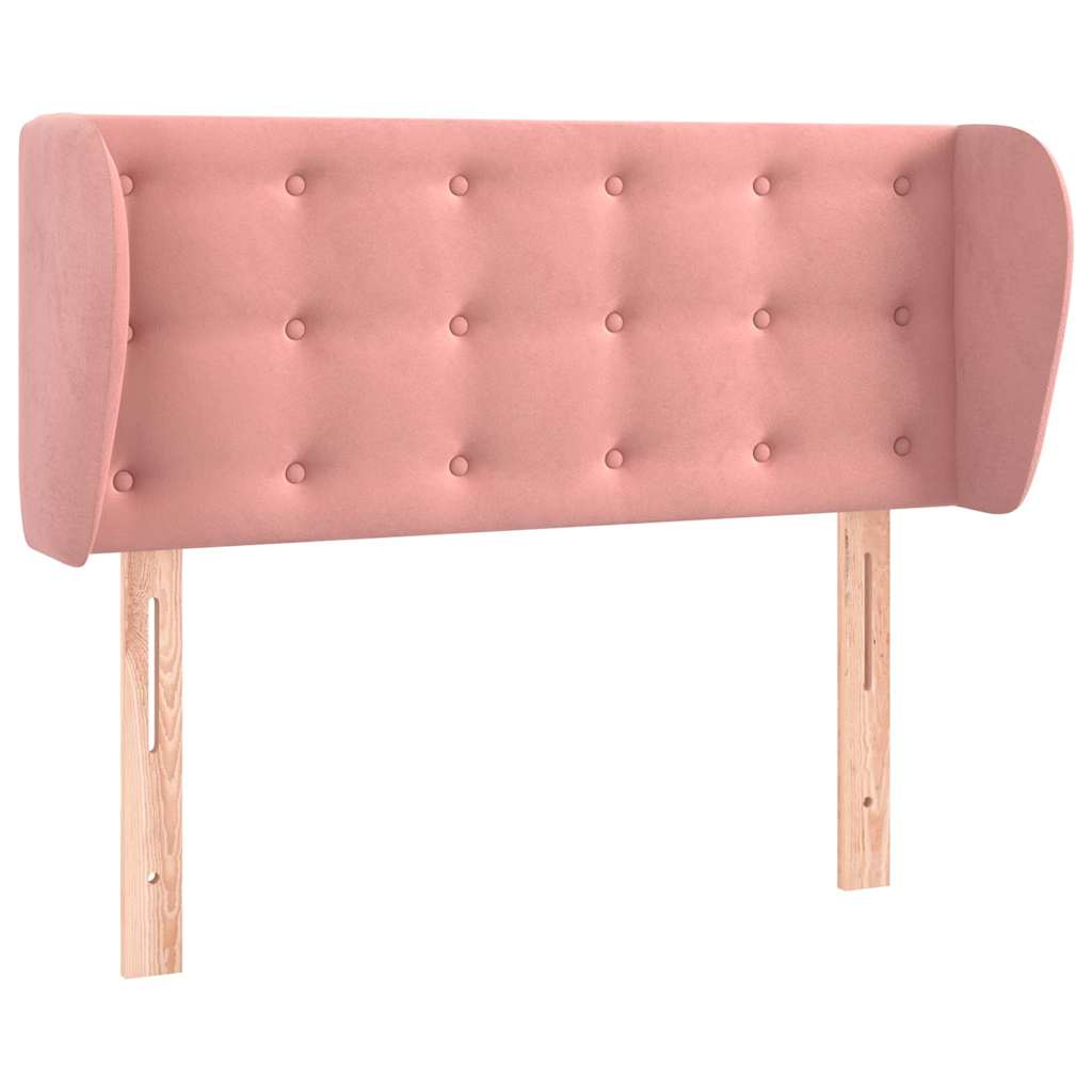 Kopfteil mit Ohren Rosa 93x23x78/88 cm Samt