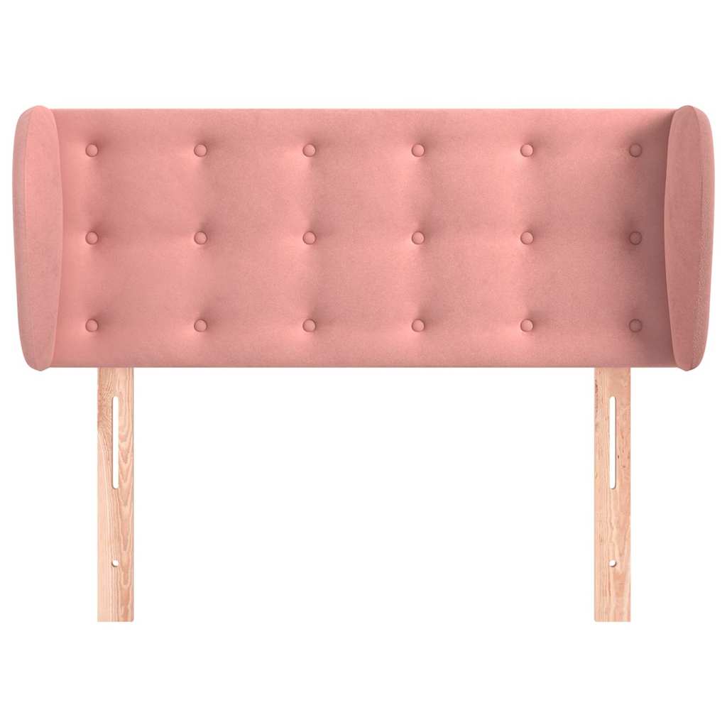 Kopfteil mit Ohren Rosa 93x23x78/88 cm Samt