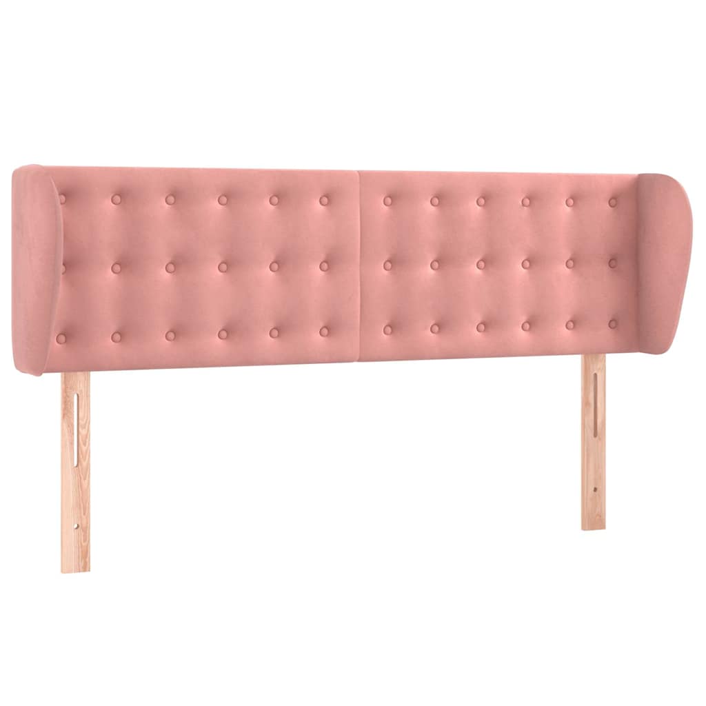 Kopfteil mit Ohren Rosa 147x23x78/88 cm Samt